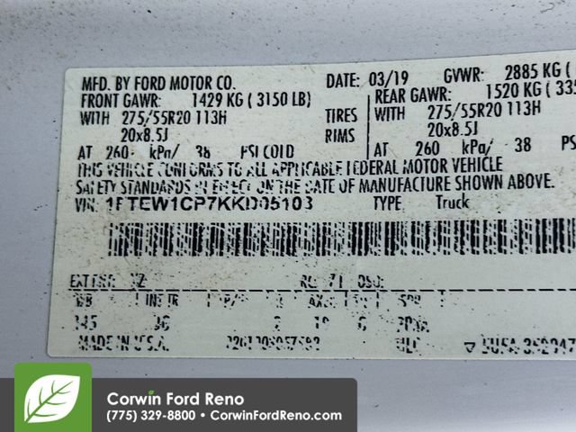 Certified 2019 Ford F150 XL w/ Equipment Group 101A Mid RWD image 30