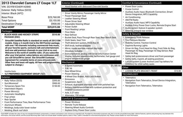 Used 2013 Chevrolet Camaro LT RWD image 13