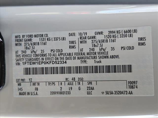 Used 2019 Ford F150 XLT w/ Equipment Group 302A Luxury image 13