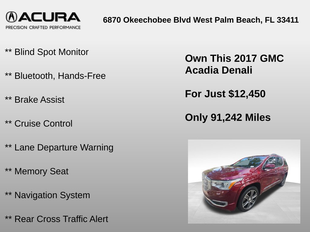 Used 2017 GMC Acadia Denali w/ Technology Package FWD image 12