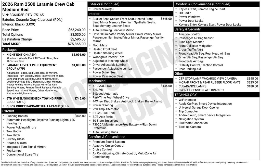 Used 2026 RAM 2500 Laramie w/ Night Edition AWD/4WD image 62