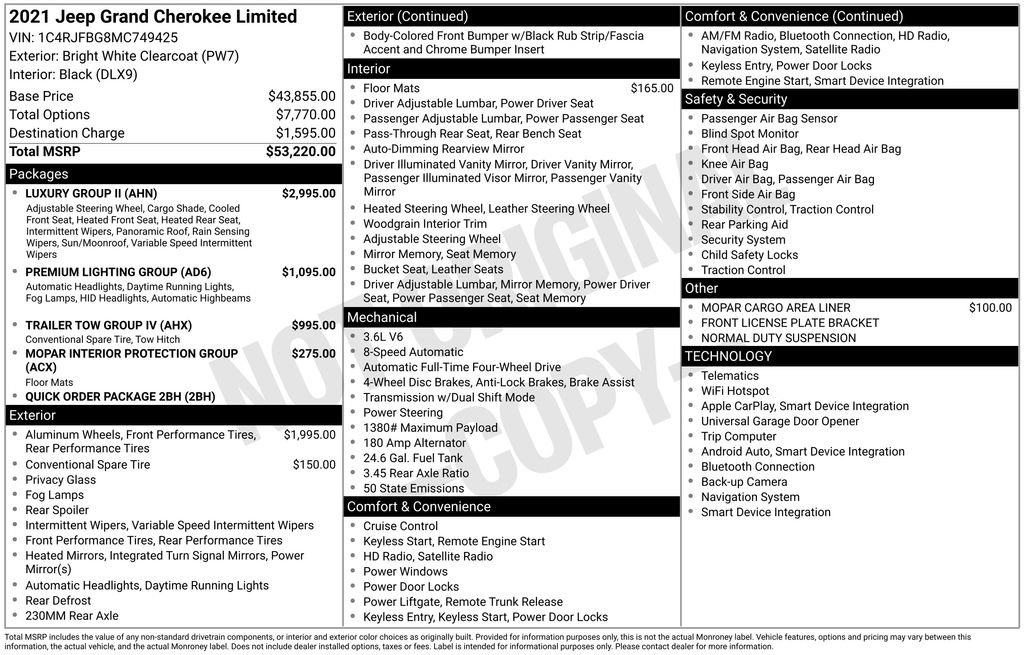 Used 2021 Jeep Grand Cherokee Limited w/ Luxury Group II AWD/4WD image 11