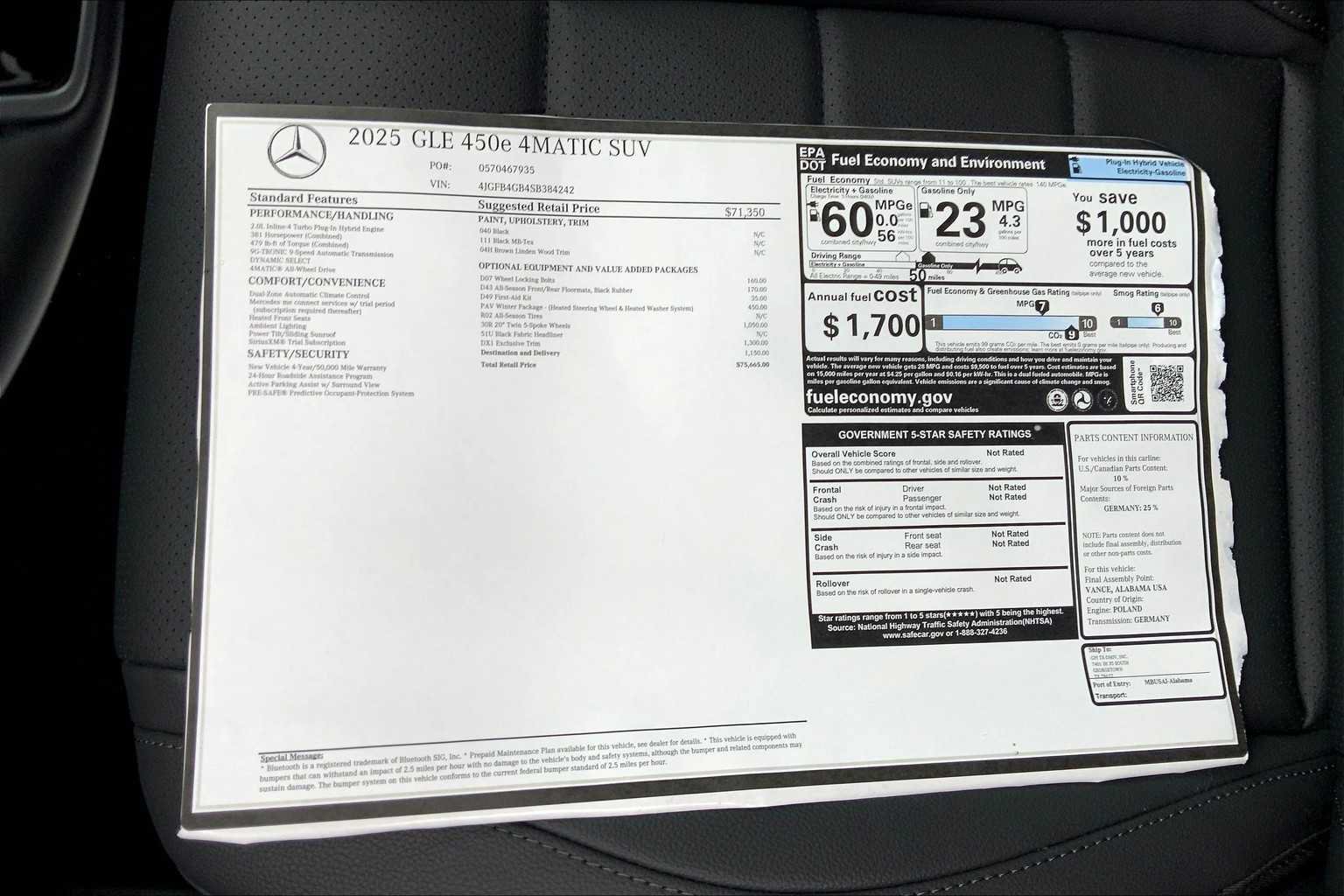 Used 2025 Mercedes-Benz GLE 450e 4MATIC image 20