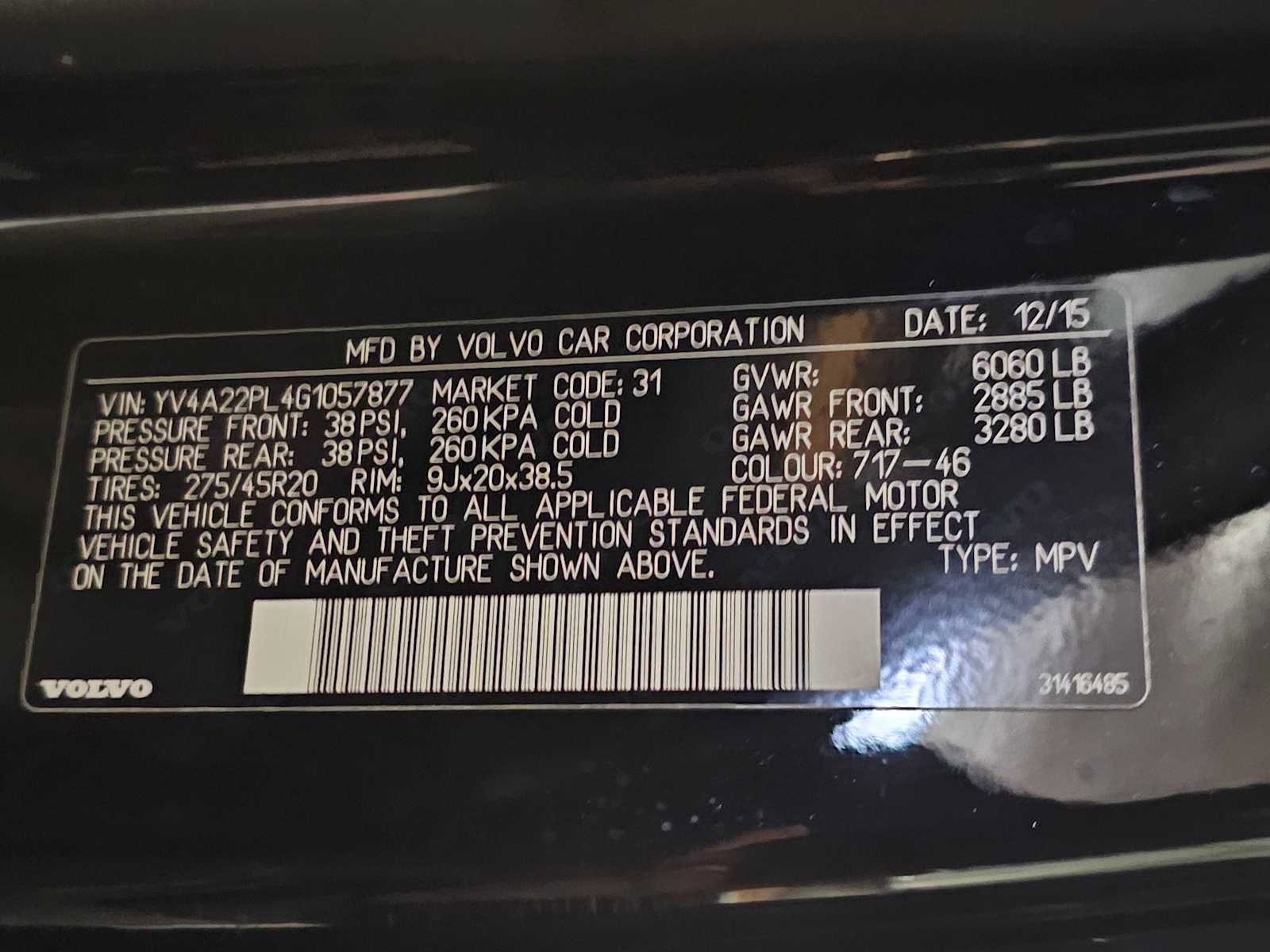 Used 2016 Volvo XC90 T6 Inscription w/ Vision Package AWD/4WD image 38