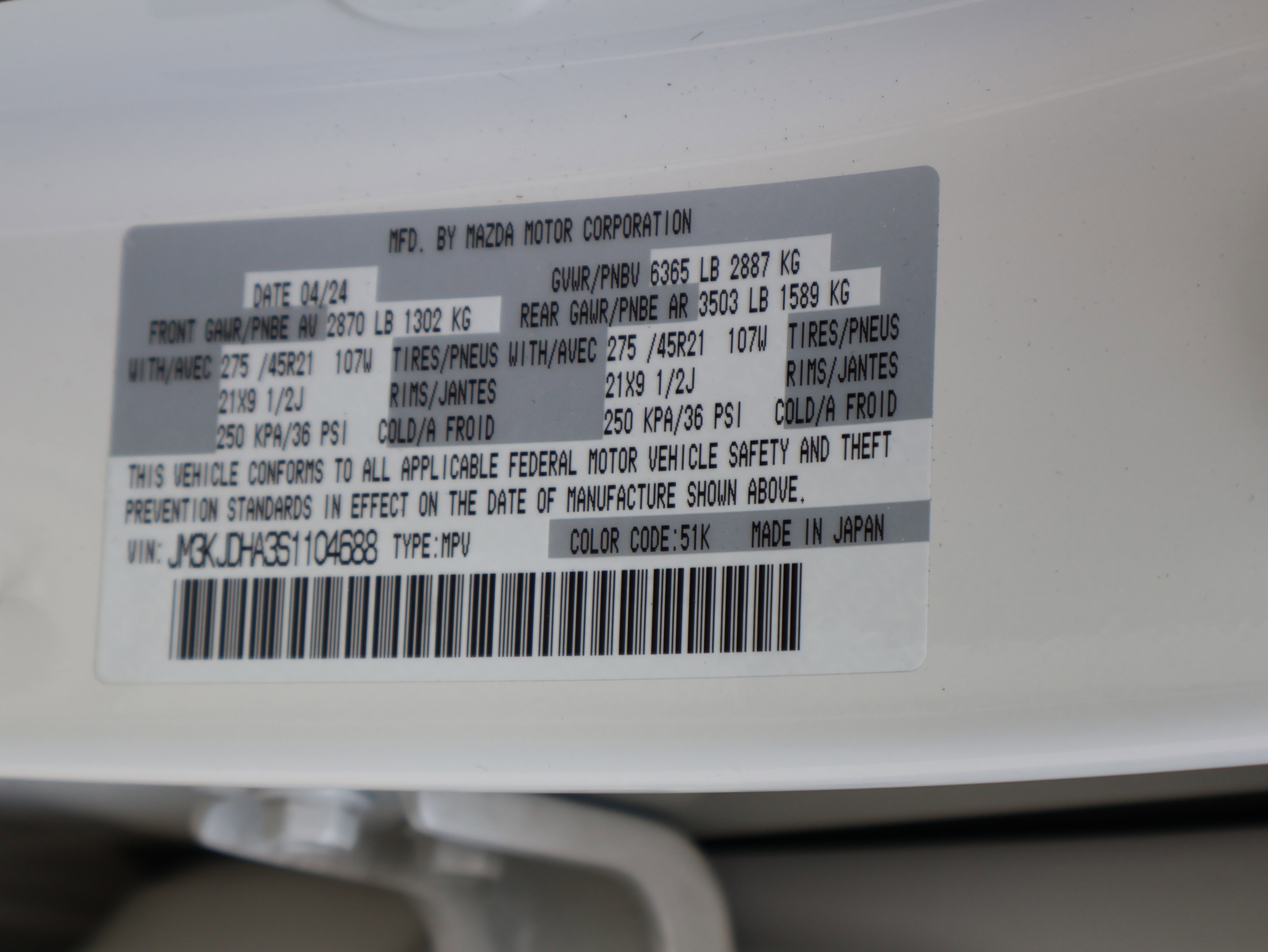 Certified 2025 MAZDA CX-70 Plug-In Hybrid w/ Premium Pkg image 46