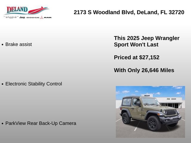 Used 2025 Jeep Wrangler Sport AWD/4WD image 8