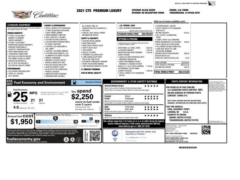 Used 2021 Cadillac CT5 Premium Luxury image 41