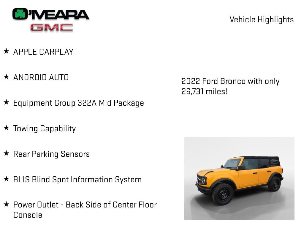 Used 2022 Ford Bronco Black Diamond AWD/4WD image 8