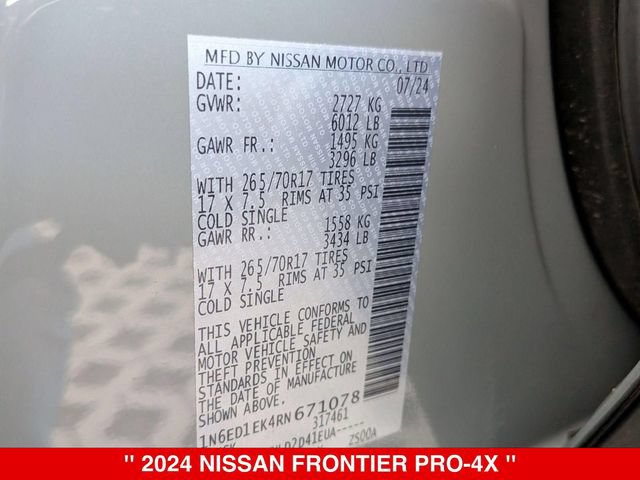 Certified 2024 Nissan Frontier PRO-4X w/ Off-Road Protection Package AWD/4WD image 42