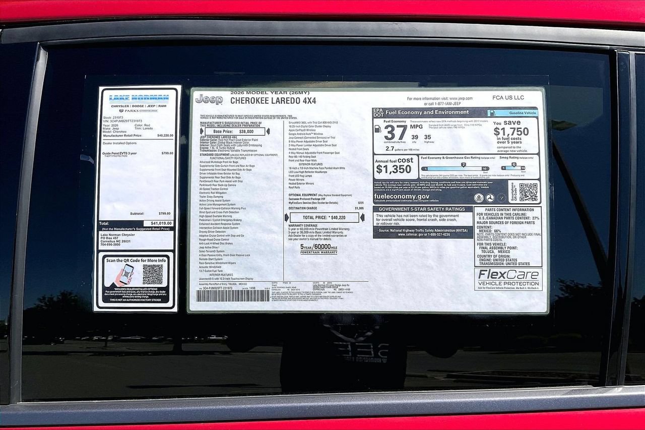 New 2026 Jeep Cherokee Laredo AWD/4WD image 35