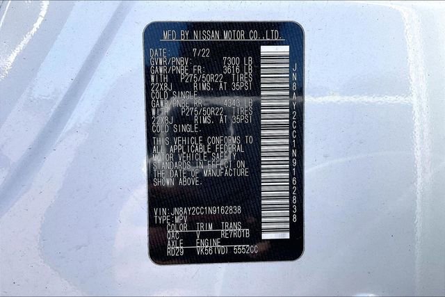 Used 2022 Nissan Armada Platinum w/ Cargo Package image 6