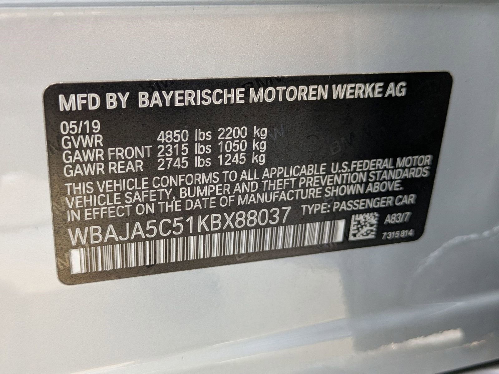 Used 2019 BMW 530i w/ Convenience Package image 17