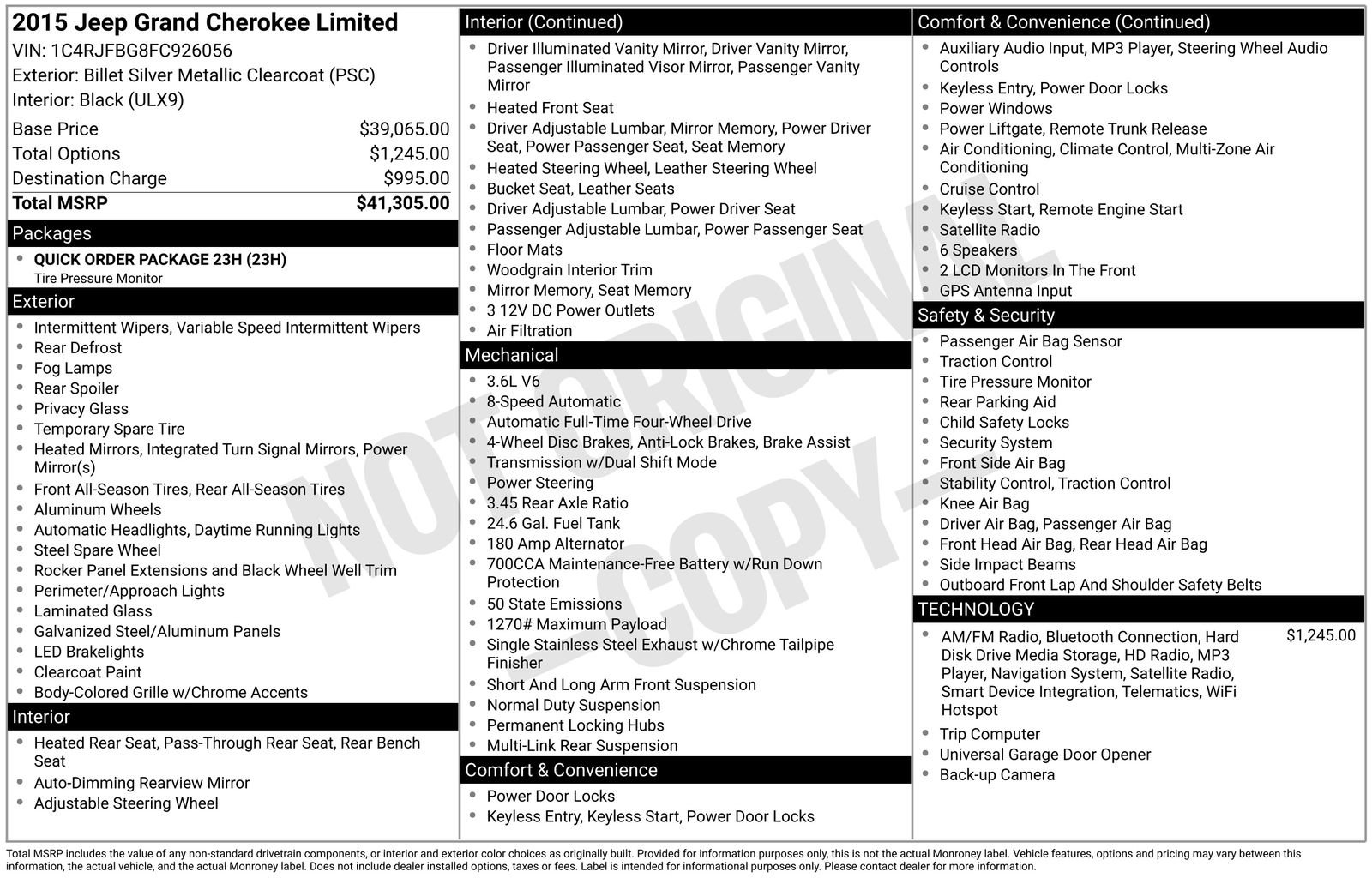 Used 2015 Jeep Grand Cherokee Limited image 36