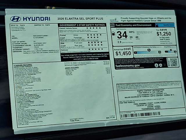 New 2026 Hyundai Elantra SEL Sport FWD image 23