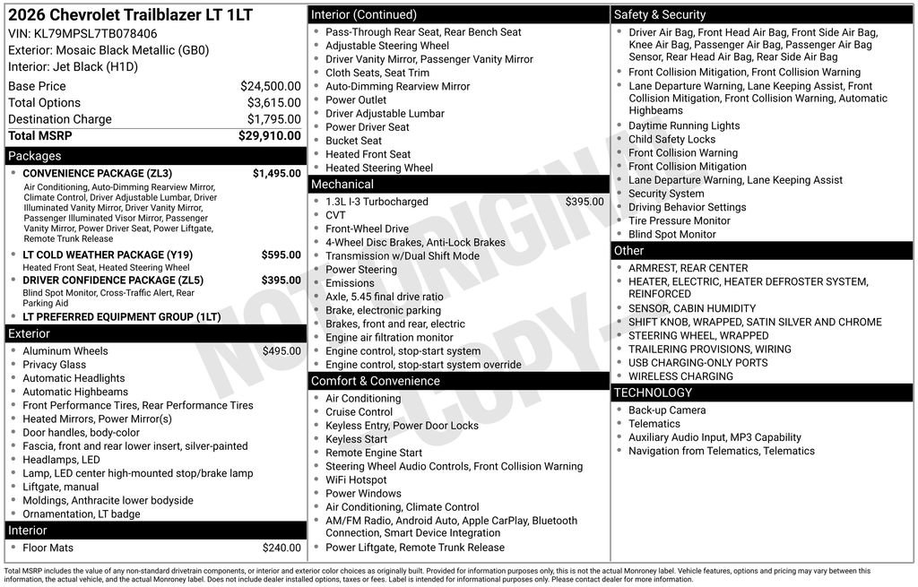 New 2026 Chevrolet TrailBlazer LT w/ Convenience Package FWD image 21