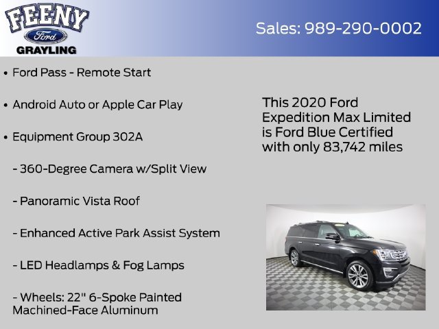 Certified 2020 Ford Expedition Max Limited w/ Equipment Group 302A AWD/4WD image 8