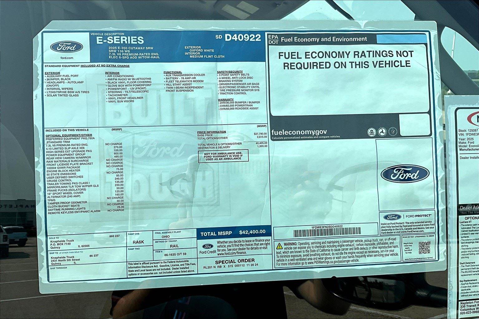 New 2025 Ford E-350 and Econoline 350 Super Duty w/ Power Equipment Group image 14