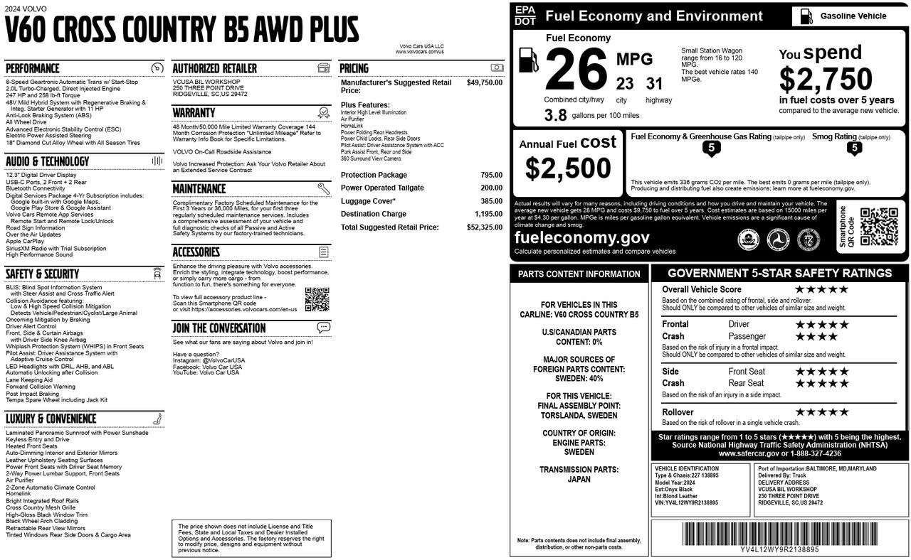Used 2024 Volvo V60 B5 Cross Country Plus image 49