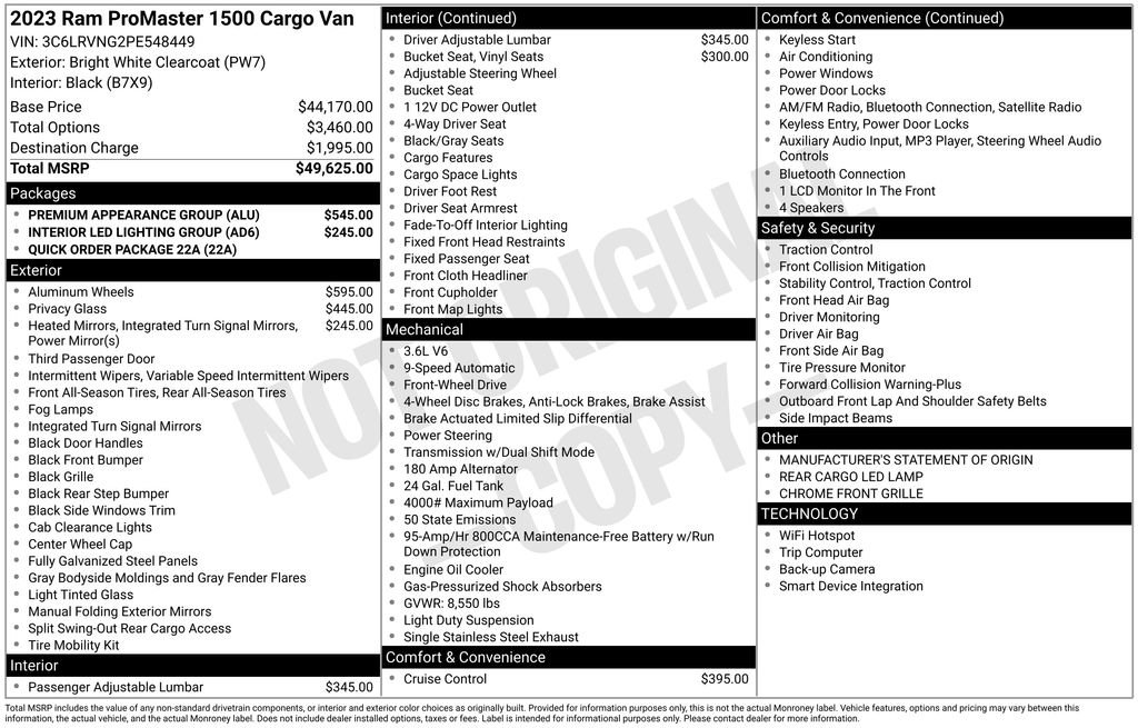 Used 2023 RAM ProMaster 1500 w/ Premium Appearance Group image 15
