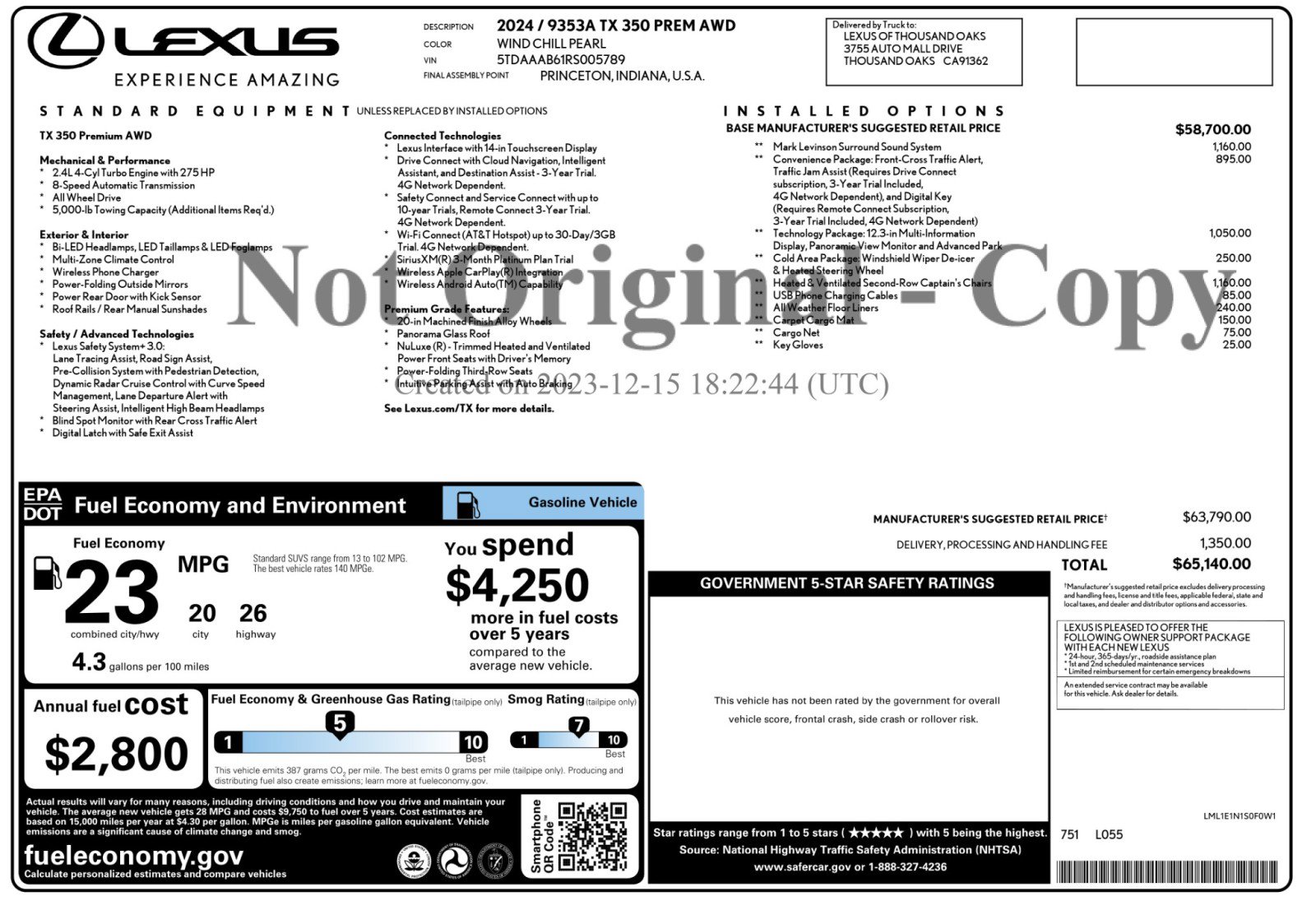 Used 2024 Lexus TX 350 AWD w/ Captains Chair Package image 55