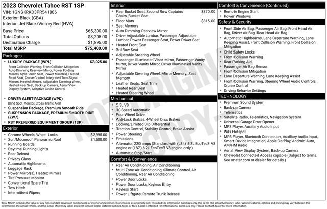 Certified 2023 Chevrolet Tahoe RST w/ Luxury Package AWD/4WD image 4