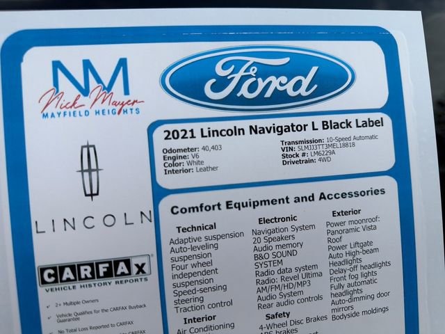 Used 2021 Lincoln Navigator L Black Label AWD/4WD image 38