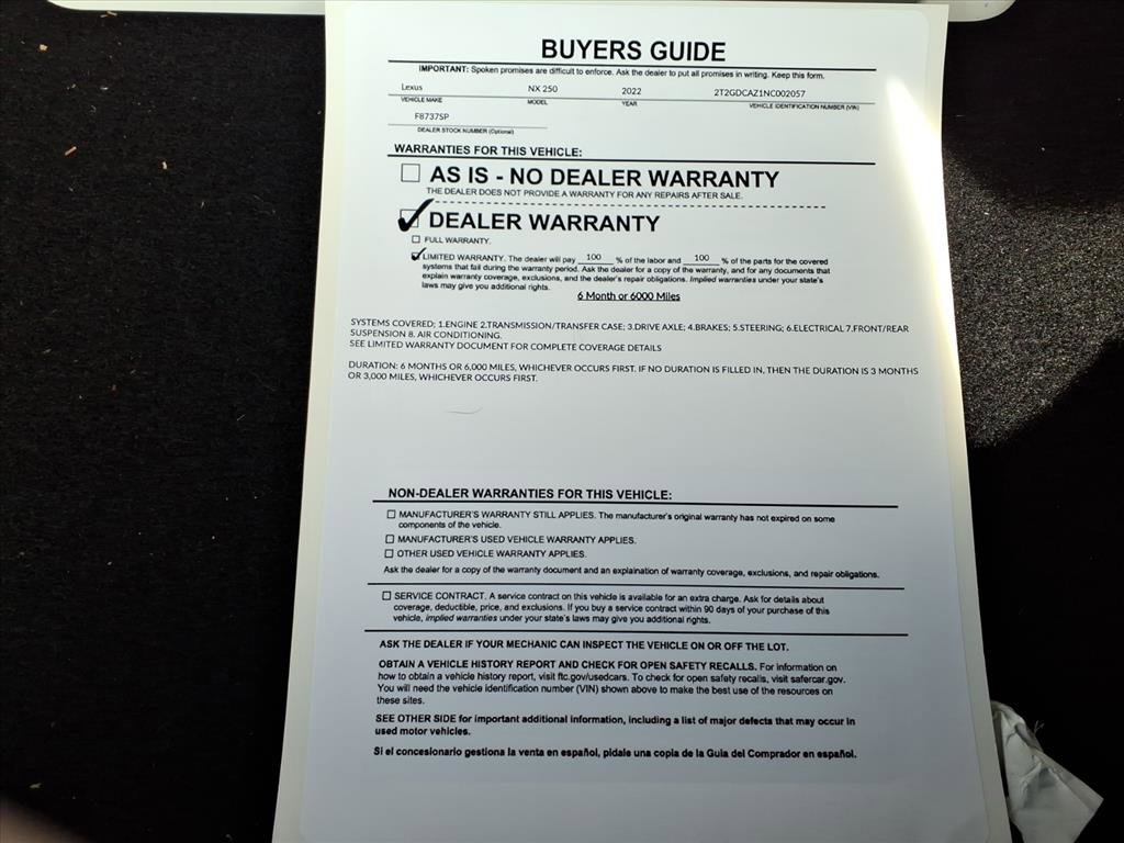 Used 2022 Lexus NX 250 FWD image 36