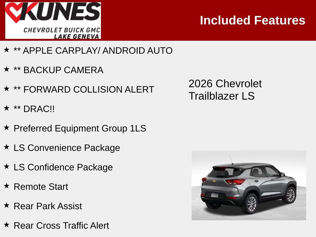 New 2026 Chevrolet TrailBlazer LS w/ LS Convenience Package image 3