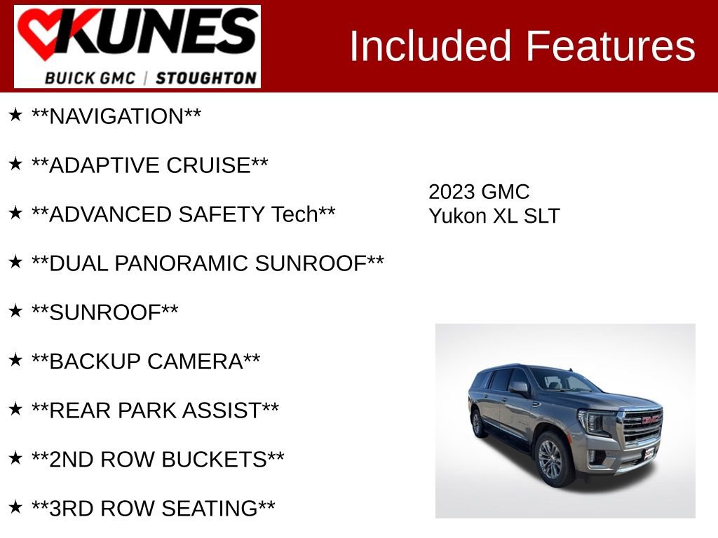 Used 2023 GMC Yukon XL SLT w/ SLT Premium Package AWD/4WD image 2