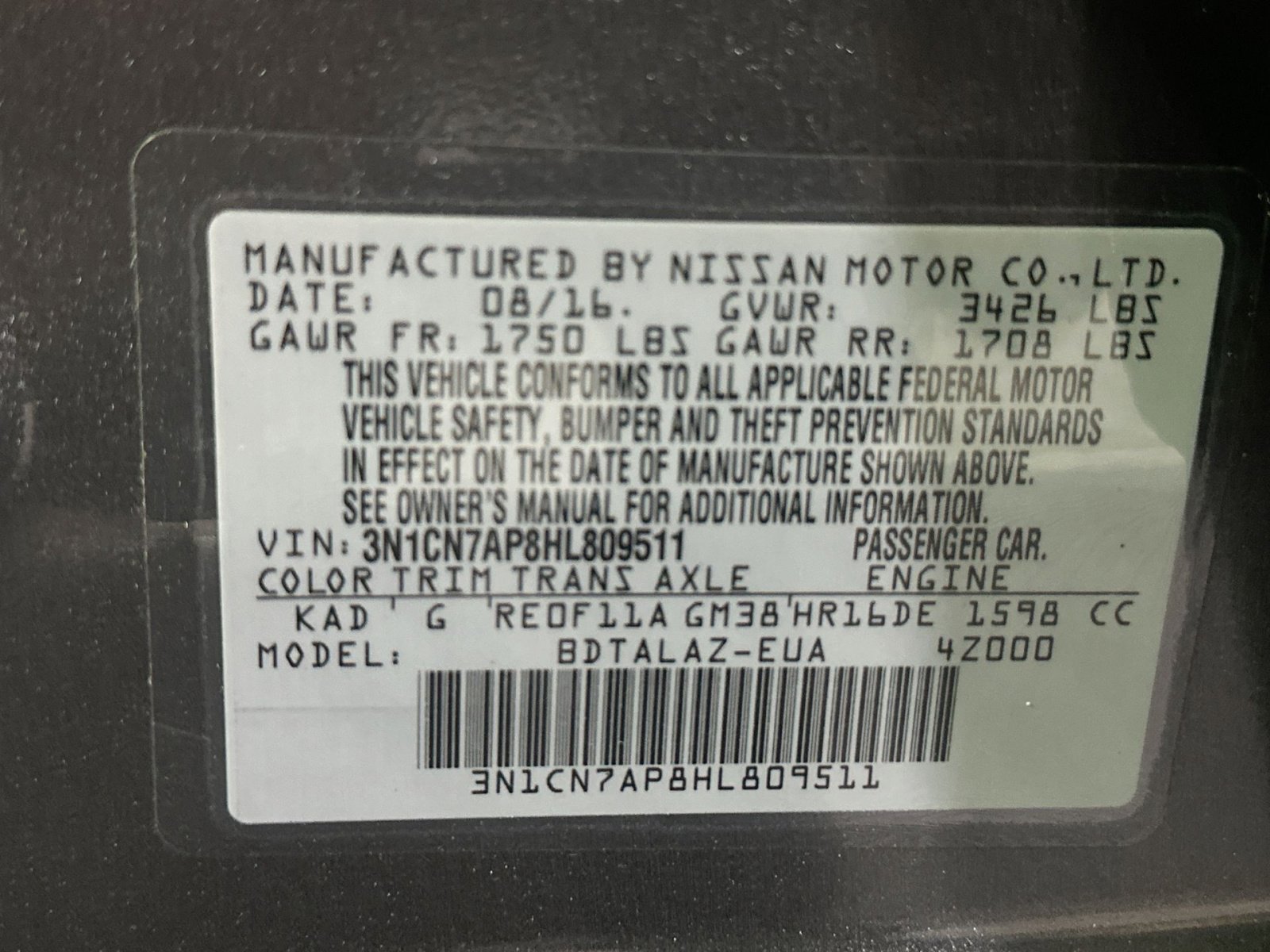 Used 2017 Nissan Versa S Plus image 34