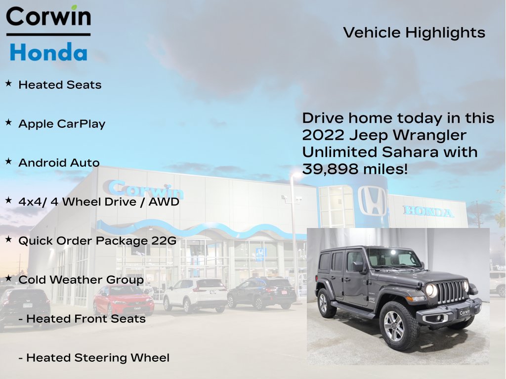 Used 2022 Jeep Wrangler Unlimited Sahara w/ Cold Weather Group AWD/4WD image 6