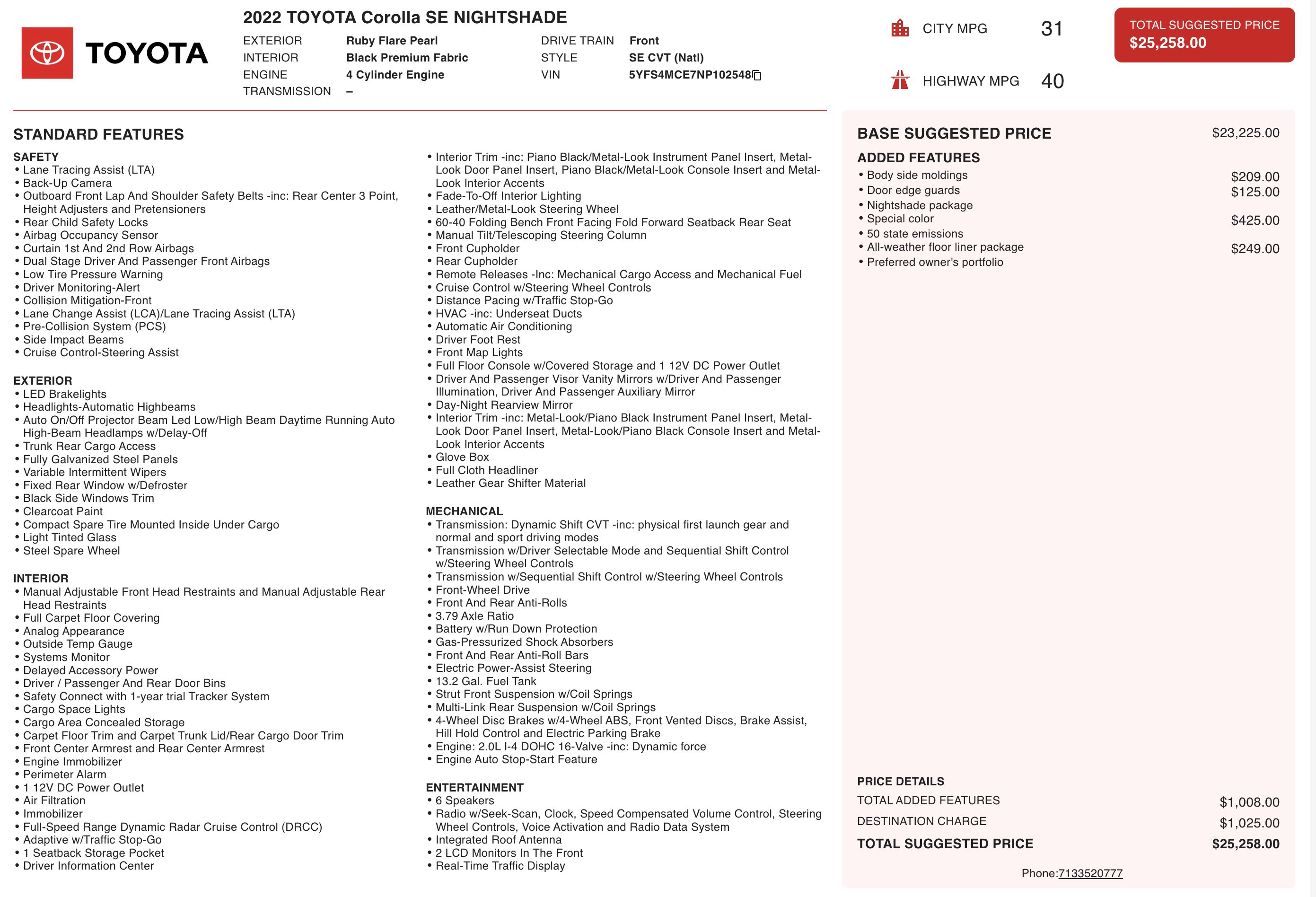 Used 2022 Toyota Corolla SE image 2