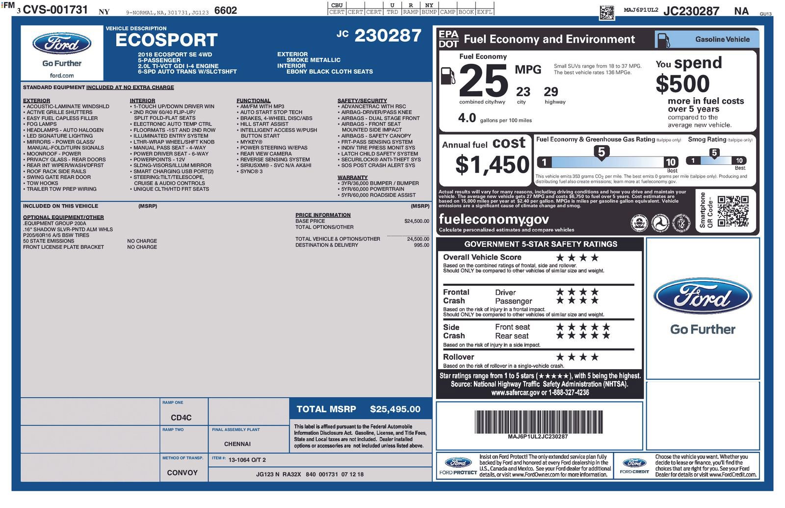 Used 2018 Ford EcoSport SE image 6