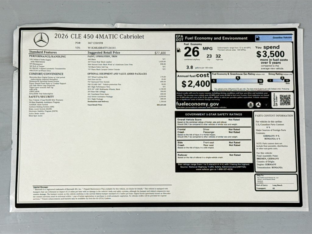 New 2026 Mercedes-Benz CLE 450 4MATIC Cabriolet image 17