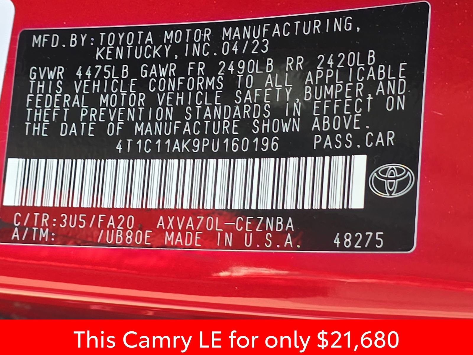 Used 2023 Toyota Camry LE image 41