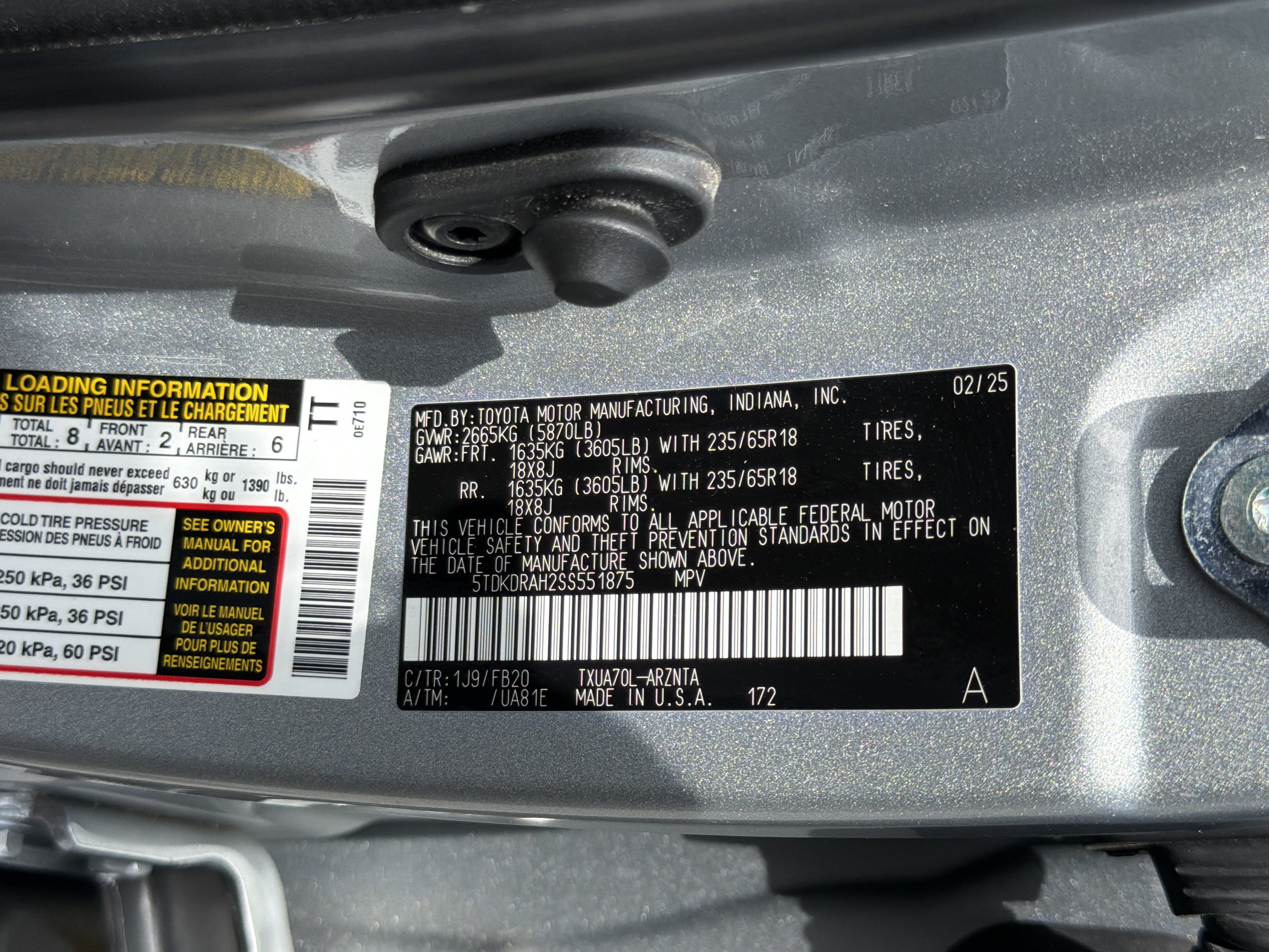 Certified 2025 Toyota Highlander LE FWD image 30