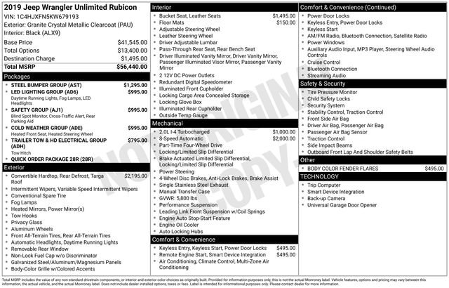 Used 2019 Jeep Wrangler Unlimited Rubicon w/ Steel Bumper Group image 19