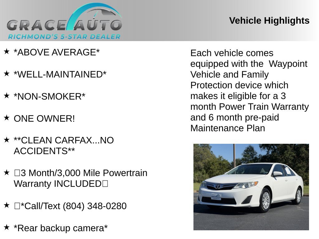 Used 2014 Toyota Camry LE FWD image 2
