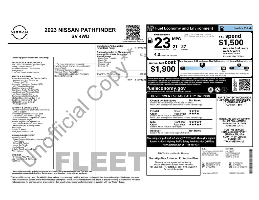 Used 2023 Nissan Pathfinder SV w/ Cargo Package AWD/4WD image 5