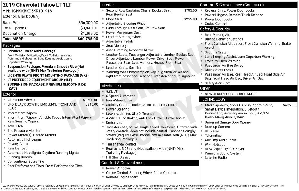 Certified 2019 Chevrolet Tahoe LT AWD/4WD image 4