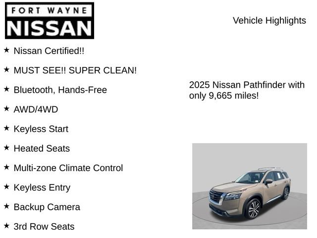 Certified 2025 Nissan Pathfinder Platinum w/ Cargo Package AWD/4WD image 8