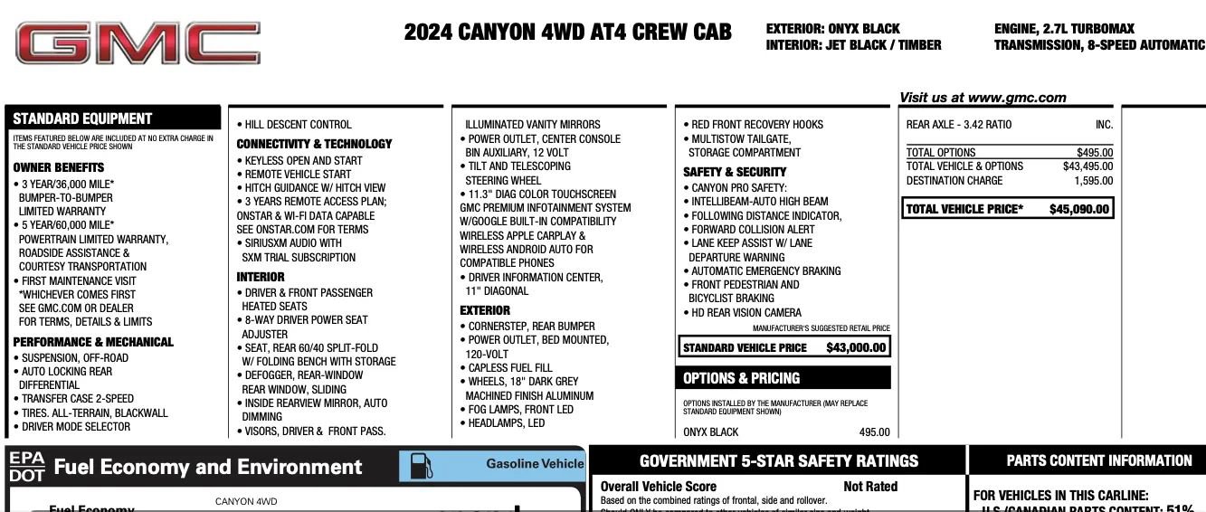 Used 2024 GMC Canyon AT4 AWD/4WD image 2