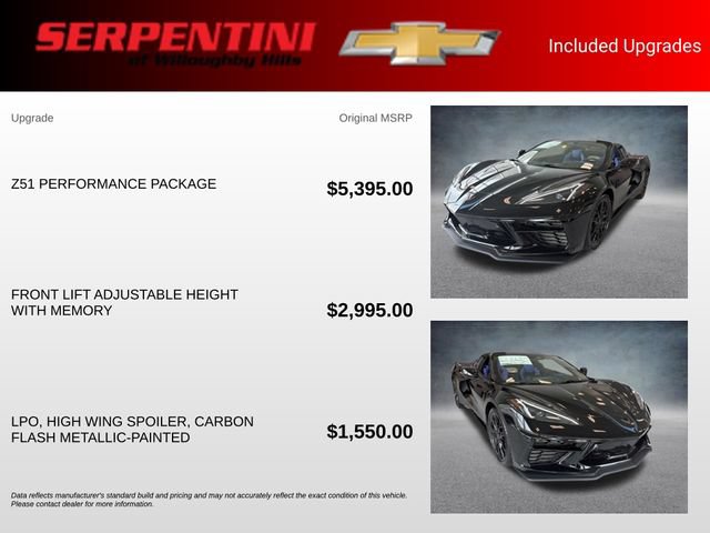 New 2027 Chevrolet Corvette Stingray Convertible w/ Z51 Performance Package RWD image 17