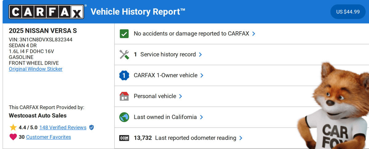 Used 2025 Nissan Versa S w/ Trunk Package image 9
