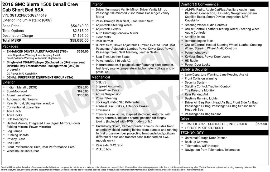 Used 2016 GMC Sierra 1500 Denali w/ Enhanced Driver Alert Package image 7