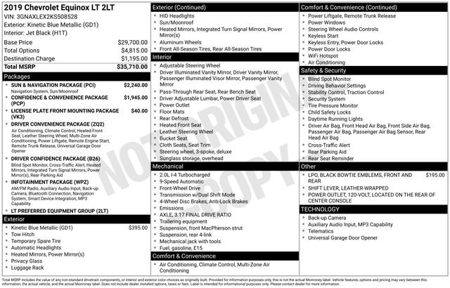 Used 2019 Chevrolet Equinox LT w/ Sun & Navigation Package image 15