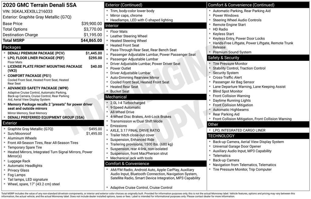 Certified 2020 GMC Terrain Denali w/ Denali Premium Package AWD/4WD image 33
