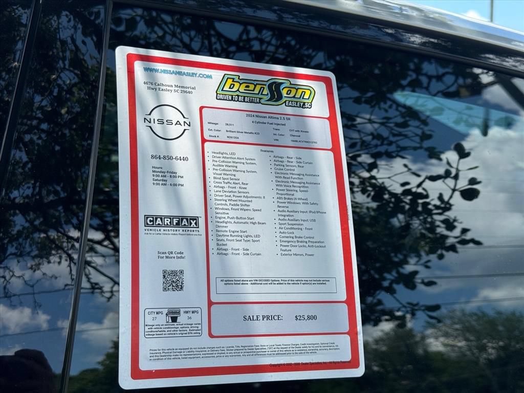 Certified 2024 Nissan Altima 2.5 SR FWD image 26
