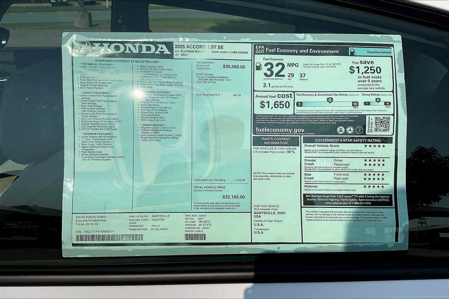 New 2025 Honda Accord SE image 21