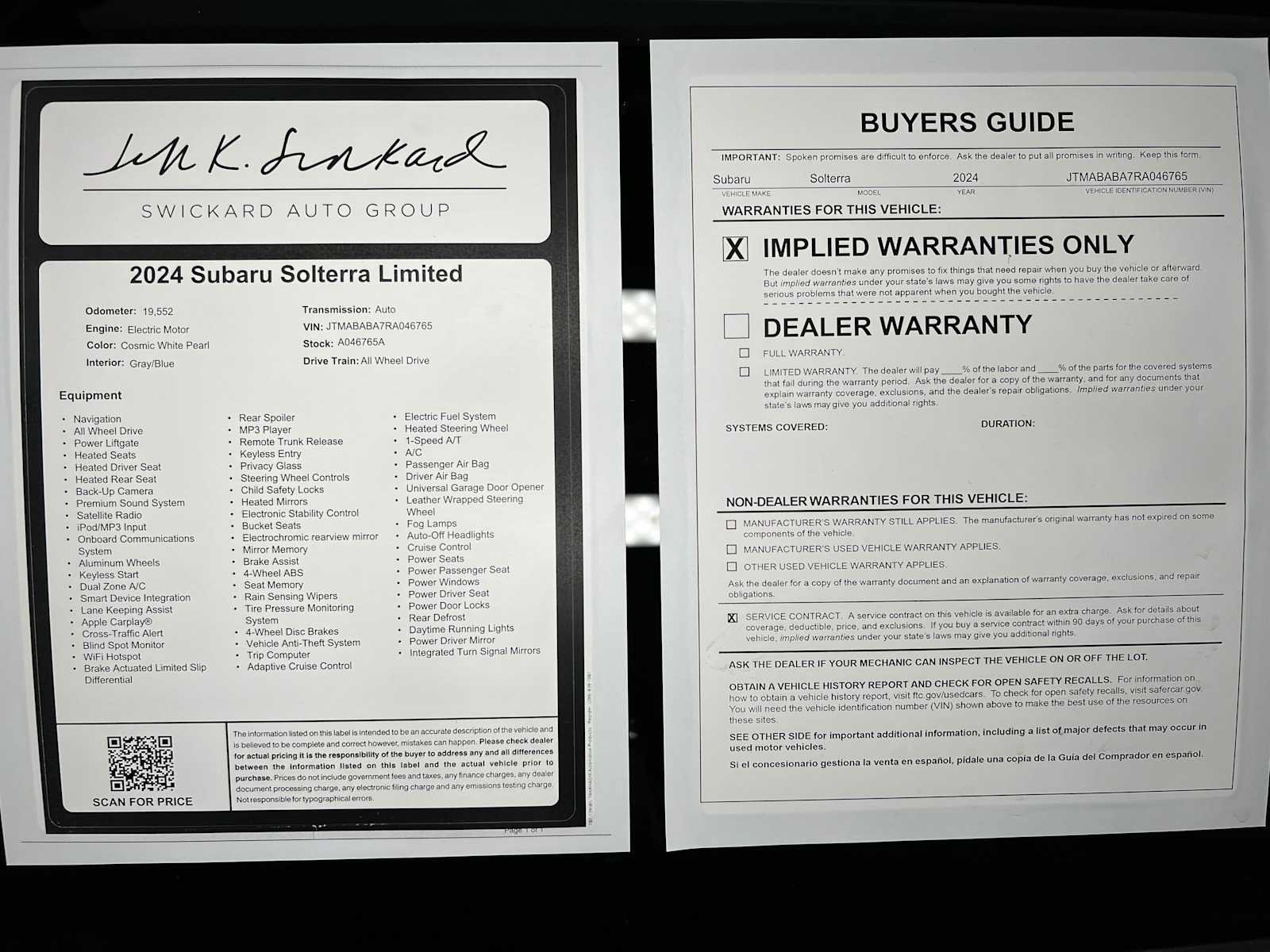 Used 2024 Subaru Solterra w/ Limited Package AWD/4WD image 39